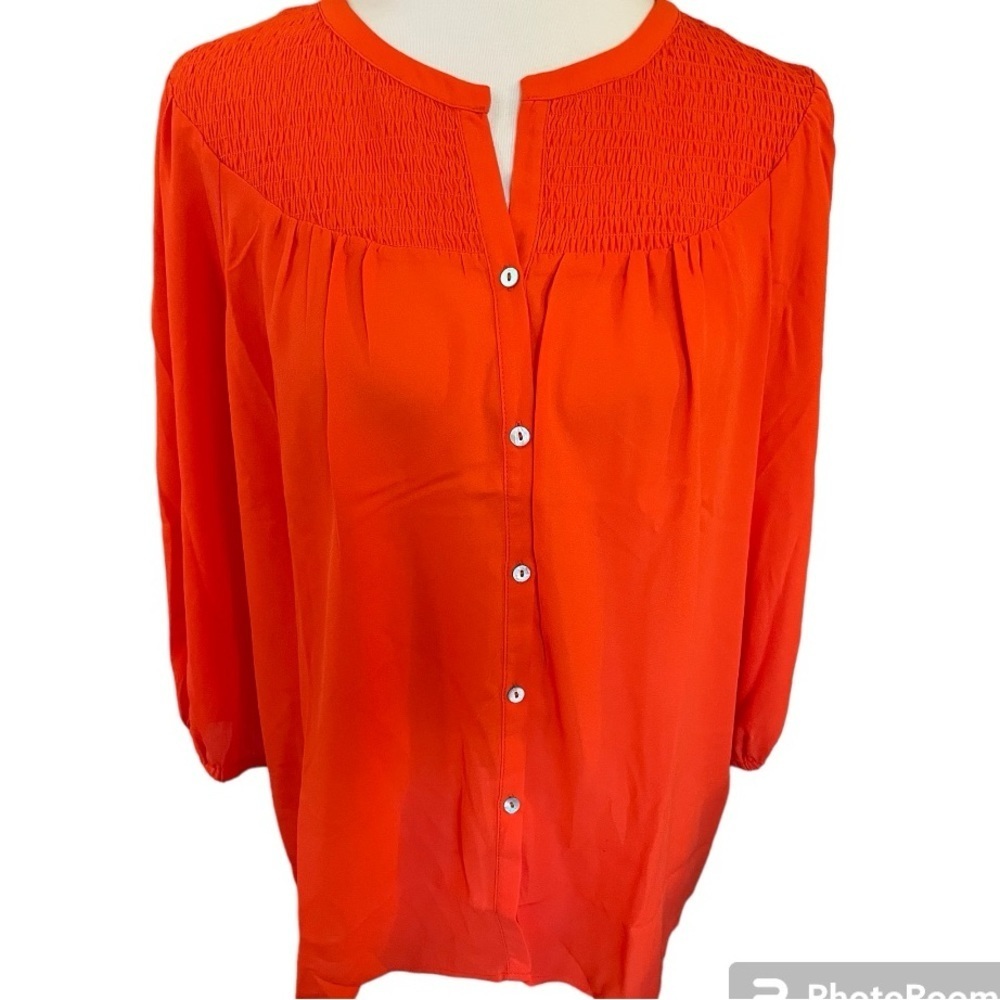 Tangerine Orange Top Blouse by Nanette Lepore